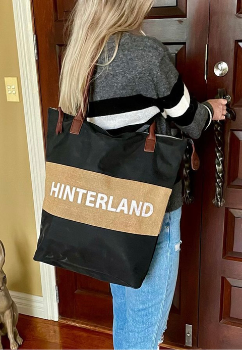 Hinterland Black and Jute Striped Tote