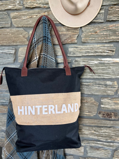 Hinterland Black and Jute Striped Tote