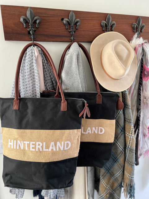 Hinterland Black and Jute Striped Tote